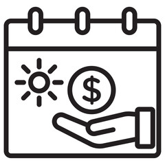 Unlimited PTO icon thin vector sign symbol