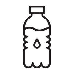 Water bottle icon thin vector sign symbol