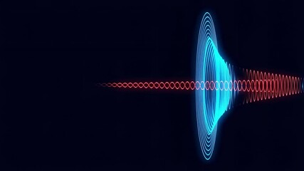 Doppler effect visualization with blue and red waves - Powered by Adobe