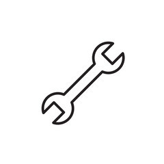 Wrench icon thin vector sign symbol
