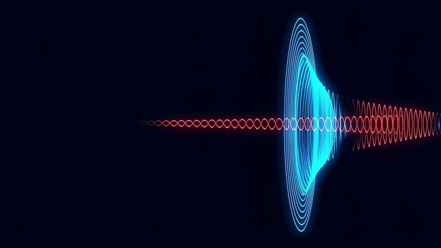 Doppler effect visualization with blue and red waves