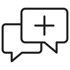 Obraz premium Add chat icon thin vector sign symbol