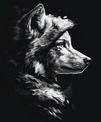Majestic Gray Wolf Portrait in Winter Wilderness