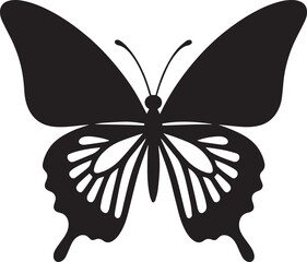 Elegant Black Butterfly Silhouette | Nature Symbol Icon Illustration Vector Format