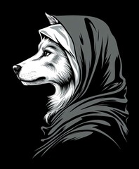 Wild Animal Silhouette Vector Art of Dog and Horse Illustration