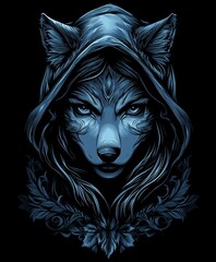 Wild Animal Head Vector Tattoo Illustration Featuring Wolf Lion Tiger Cat Mascot Silhouette Art