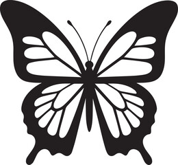 Elegant Black Butterfly Silhouette | Nature Symbol Icon Illustration Vector Format