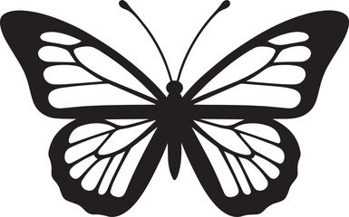 Elegant Black Butterfly Silhouette | Nature Symbol Icon Illustration Vector Format