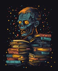 Evil Skull Mask Illustration for Halloween Horror Art