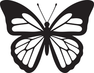 Elegant Black Butterfly Silhouette | Nature Symbol Icon Illustration Vector Format