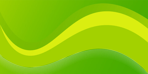 Abstract White and Green wave wide background banner. Eps10