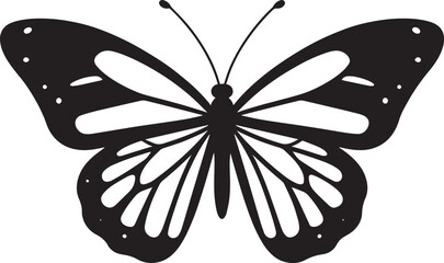 Elegant Black Butterfly Silhouette | Nature Symbol Icon Illustration Vector Format