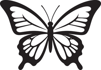Elegant Black Butterfly Silhouette | Nature Symbol Icon Illustration Vector Format
