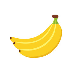 Yellow Banana Food Icon Isolated on a Transparent Background 