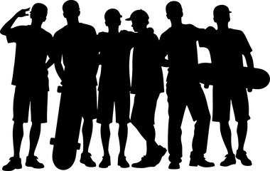 mountain skateboarder, man skateboarding, extreme sport, vector  bundle
