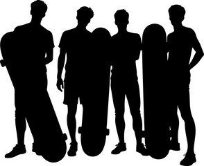 mountain skateboarder, man skateboarding, extreme sport, vector  bundle