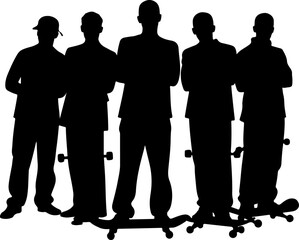 mountain skateboarder, man skateboarding, extreme sport, vector  bundle