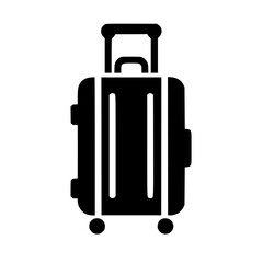 Minimalist Black SVG Silhouette of a Suitcase for Travel and Vacation Design Projects