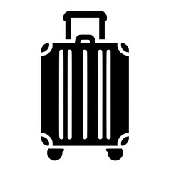 Minimalist Black SVG Silhouette of a Suitcase for Travel and Vacation Design Projects