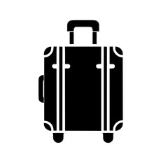 Minimalist Black SVG Silhouette of a Suitcase for Travel and Vacation Design Projects