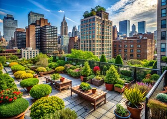 Fototapeta premium Rooftop garden in New York City
