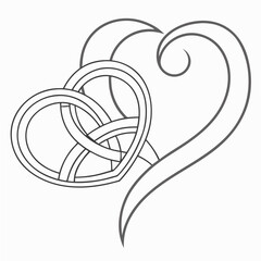 Intertwined Hearts Celtic Knot Design love symbol