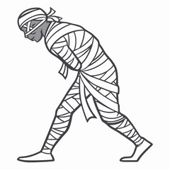 Mummy figure with bandages halloween ancient