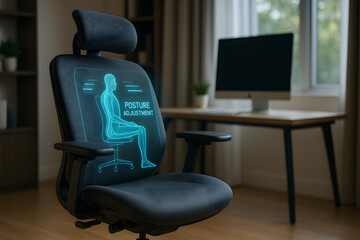 Ergonomic Chair With Posture Graphic