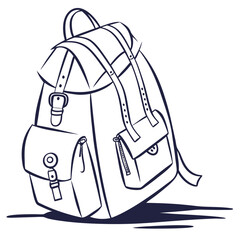 Vintage Backpack Illustration travel luggage