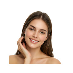 Beautiful Young Woman with Perfect Skin and Healthy Smile