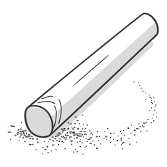 White chalk stick with scattered dust vector