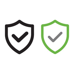 Security Shield Icon with Check Mark Vector Design