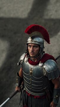 Roman Soldier Recognizing Jesus as the Son of God, 4k christian footage