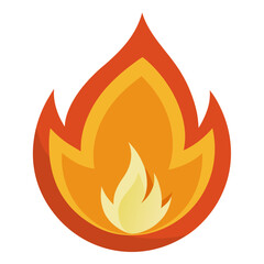 Fiery orange and yellow abstract flame shape fire heat