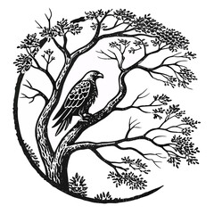 Eagle perched on a tree branch bird nature