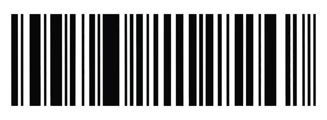 Black and white barcode isolated on white background for product identification, inventory management, retail, logistics, and automation