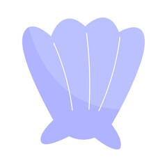 Simple Purple Seashell Illustration on White Background