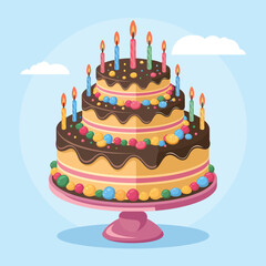 vector Birthdays, New Year celebrations, and the number 2025 Birthday Cake Icon
