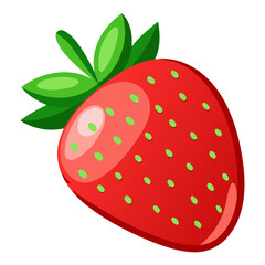 Obraz premium strawberry vector illustration Isolated Digital Art of a Whole Strawberry