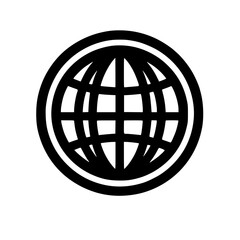 Minimalist Black SVG Silhouette of a Globe for Global Awareness and Environmental Design Themes