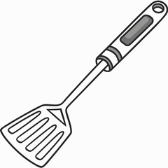 Slotted spatula with gray handle and hanging hole kitchen utensil cooking tool