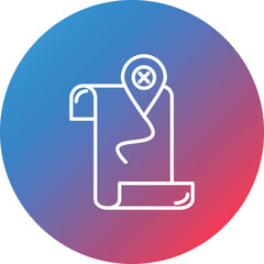 Pirate Map Line Gradient Circle Background Icon