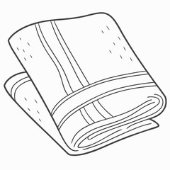 Folded textile with stripes and texture detail towel fabric