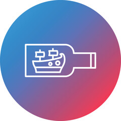 Fototapeta premium Ship Bottle Line Gradient Circle Background Icon