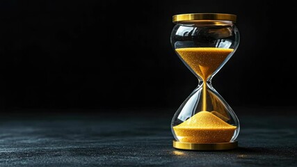 Stock  of a traditional gold hourglass timer. Time concept . Limited time symbol. - Powered by Adobe