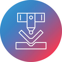 Bending Machine Line Gradient Circle Background Icon