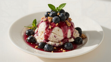 ice cream with berries