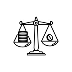 Investment Banking Balance Scale Icon for Financial Decisions  