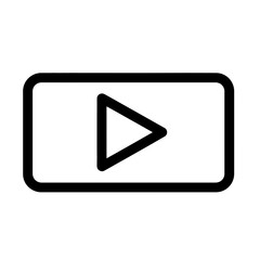 Video Play Button Icon in Minimalist Outline Style  
