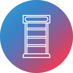 Shelves Line Gradient Circle Background Icon